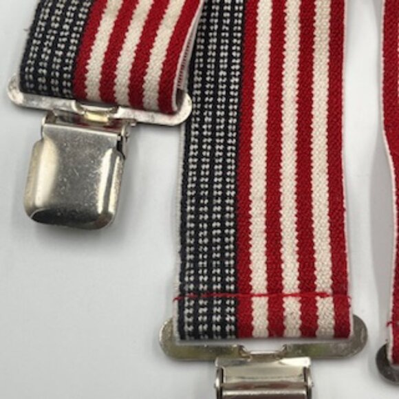Custom Leather Craft Suspenders Patriotic Flag 2” Heavy Duty Elastic Clips - Picture 7 of 7